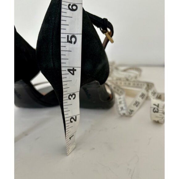 Calvin Klein Heels 8.5 Suede Patent Leather Strap Quiet Luxury Boss Babe Preppy - Picture 10 of 13